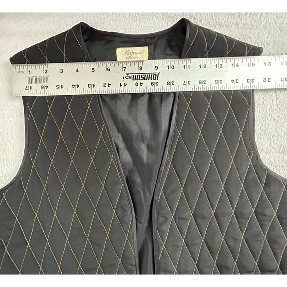 Kajuen Refined Collection Womens Diamond Quilted Vest Size 13 Black Japan - Picture 6 of 8
